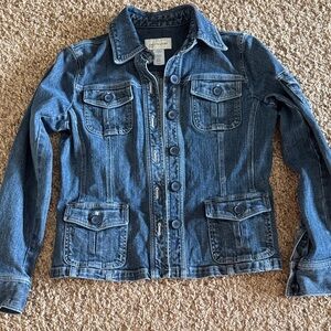 Jones New York Blue Denim Utility Jacket